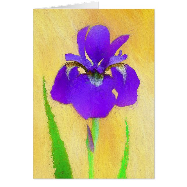 Peinture Iris à pois pourpre - Chien original mign (Devant)