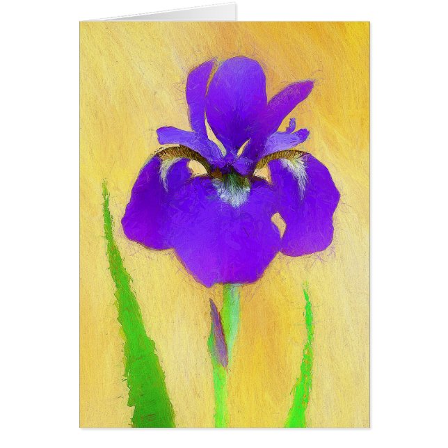 Peinture Iris à pois pourpre - Chien original mign (Devant)