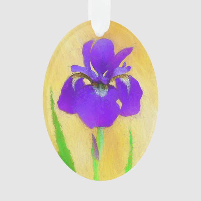 Peinture Iris à pois pourpre - Chien original mign (devant)