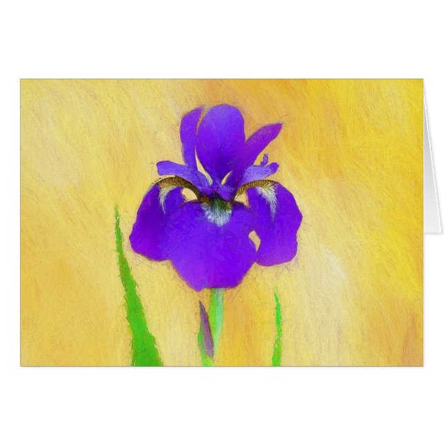 Peinture Iris à pois pourpre - Chien original mign (Devant horizontal)