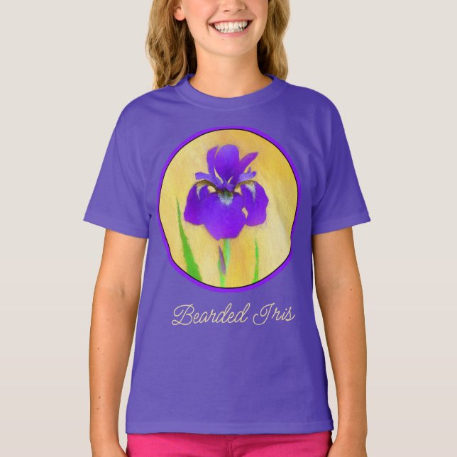 Peinture Iris Violet - T-shirt Art Fleur Originale (Devant)