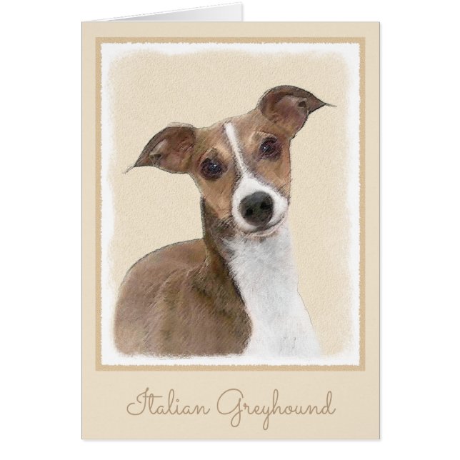 Peinture italienne Greyhound - Cute Original Chien (Devant)