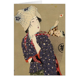 Peinture japonaise. Femme avec le bébé C. 1909