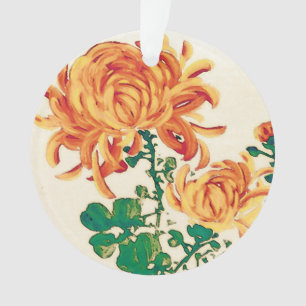 Peinture japonaise vintage de Chrysanthèmes