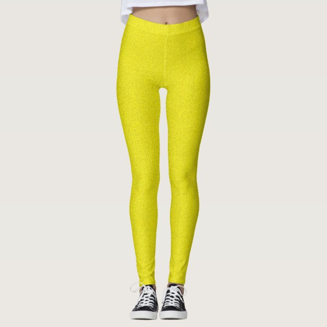 Peinture jaune, leggings à impression texturée (Devant)