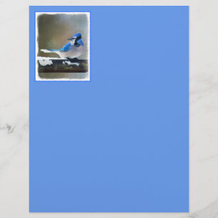 Peinture Jay Bleu - Art Oiseau Original