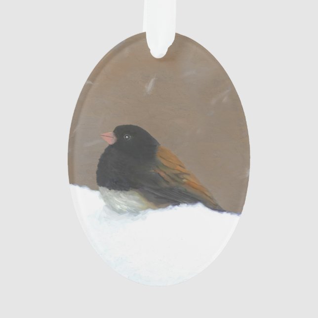 Peinture Junco foncée - Art original pour oiseaux (dos)
