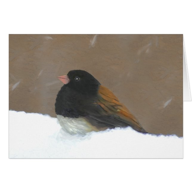 Peinture Junco foncée - Art original pour oiseaux (Devant horizontal)