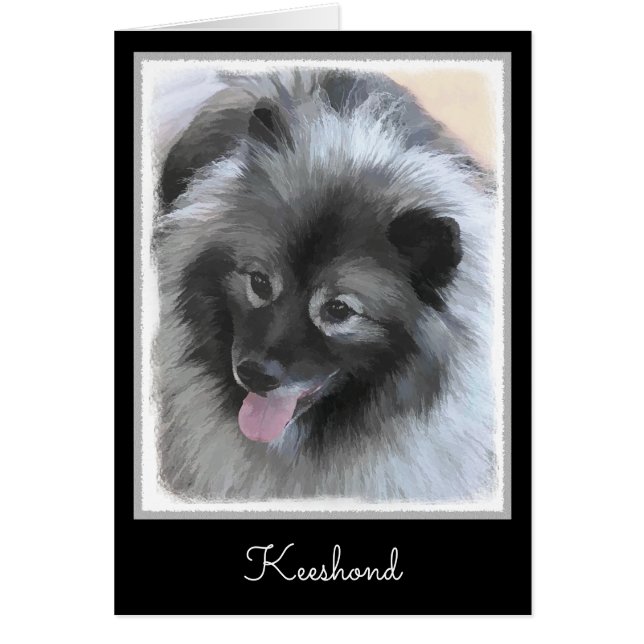 Peinture Keeshond Bailey - Cute Original Chien Art (Devant)