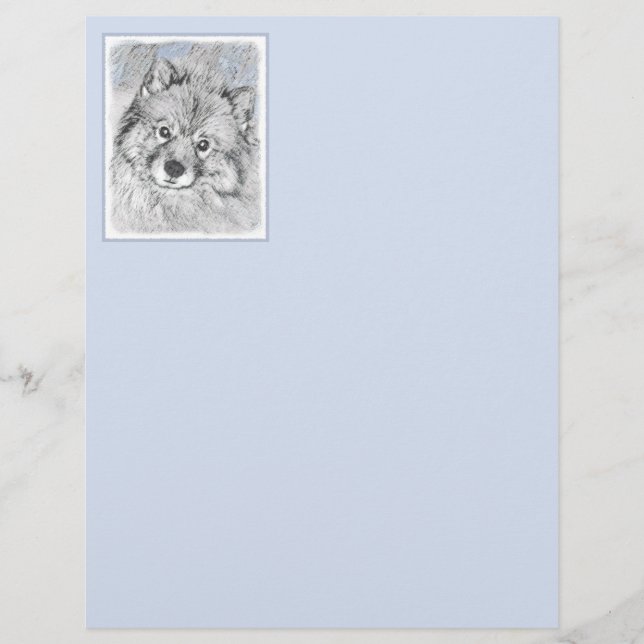 Peinture Keeshond Beth - Joli art original chien (Devant)