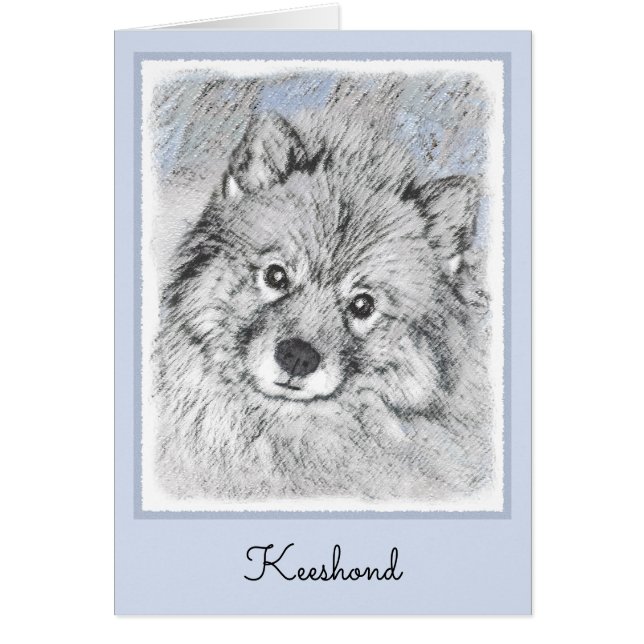 Peinture Keeshond Beth - Joli art original chien (Devant)
