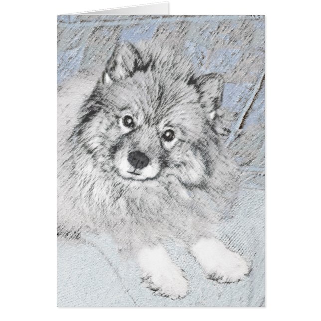 Peinture Keeshond Beth - Joli art original chien (Devant)