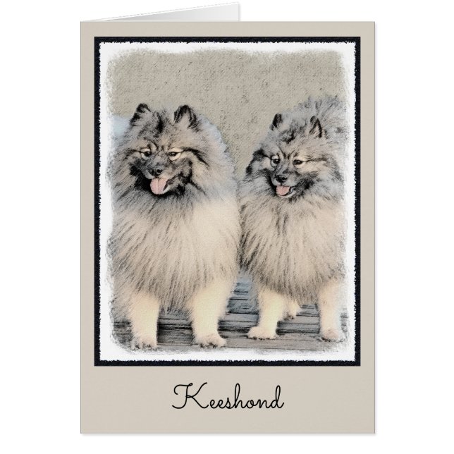 Peinture Keeshond Brothers - Art Chien original (Devant)