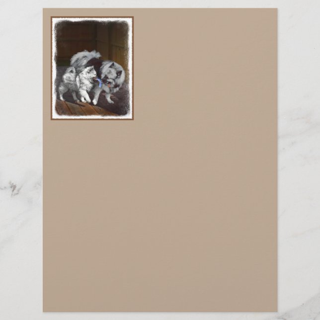 Peinture Keeshond Playtime - Jolie art original ch (Devant)