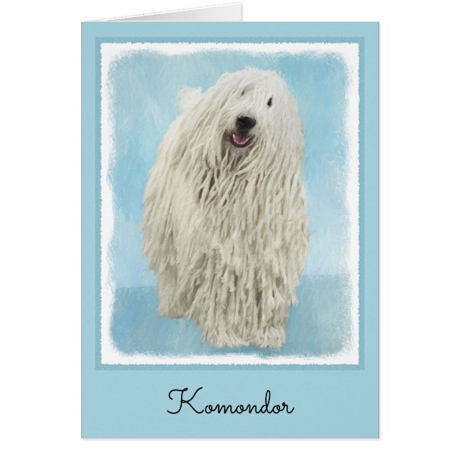 Peinture Komondor - Cute Original Chien Art (Devant)