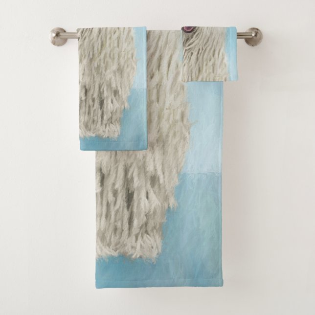 Peinture Komondor - Cute Original Chien Art (En situation)