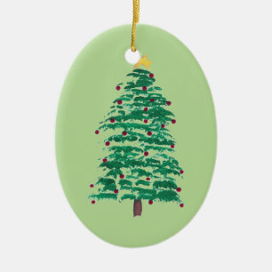 Peinture lâche d'arbre de Noël, ornements