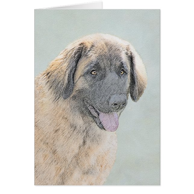 Peinture Leonberger - Joli art original chien (Devant)