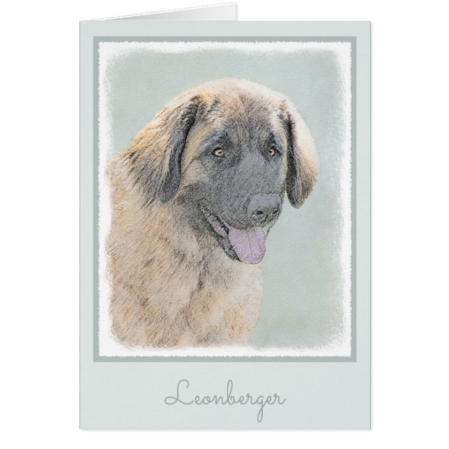 Peinture Leonberger - Joli art original chien (Devant)
