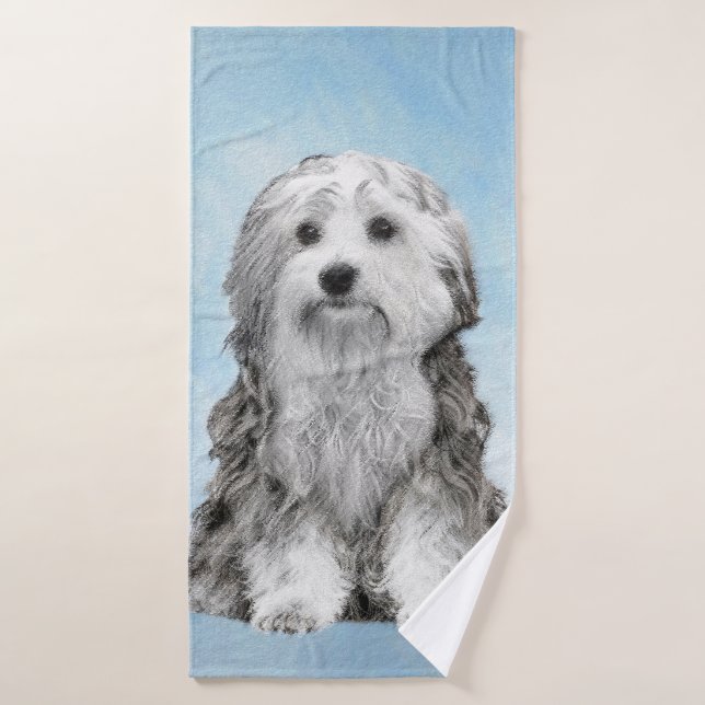 Peinture Lowchen - Cute Original Chien Art (Serviette de bain)