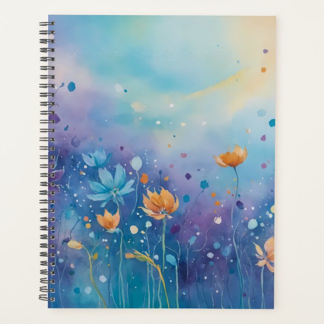 Peinture lunaire d'un champ de fleurs plein de vie (Devant)