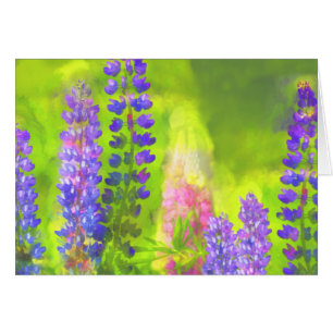 Peinture Lupine - Art Fleur Original