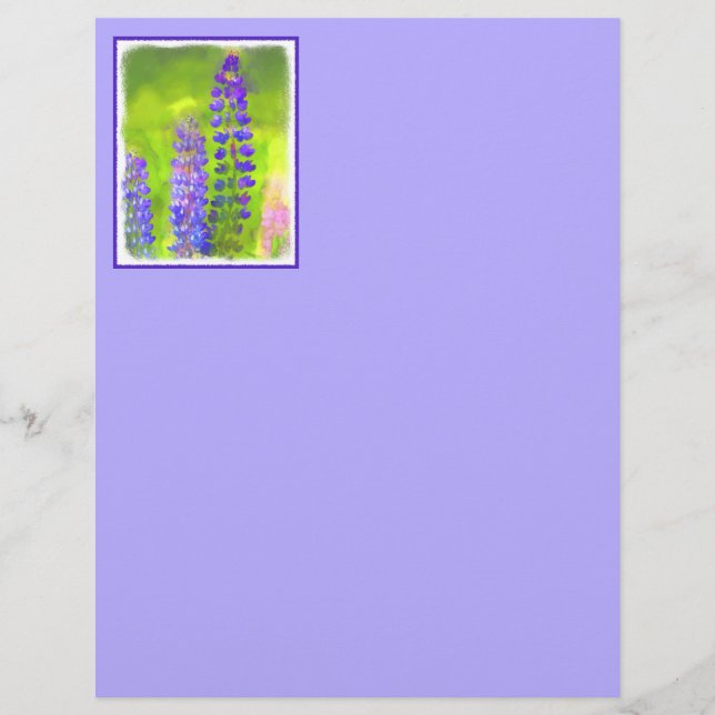 Peinture Lupine - Art Fleur Original (Devant)