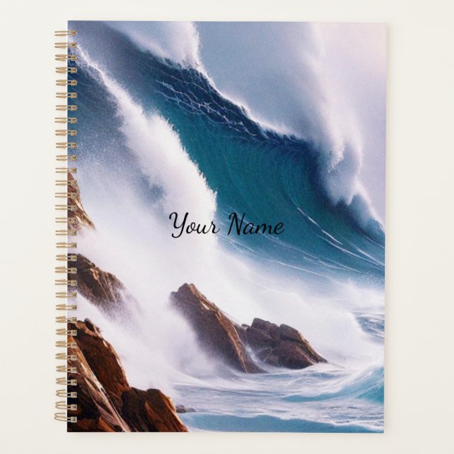 Peinture majestueuse des vagues océaniques (Devant)