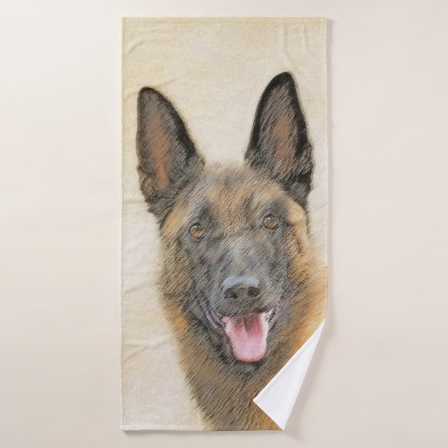 Peinture Malinoise belge - Cute Original Chien Art (Serviette de bain)