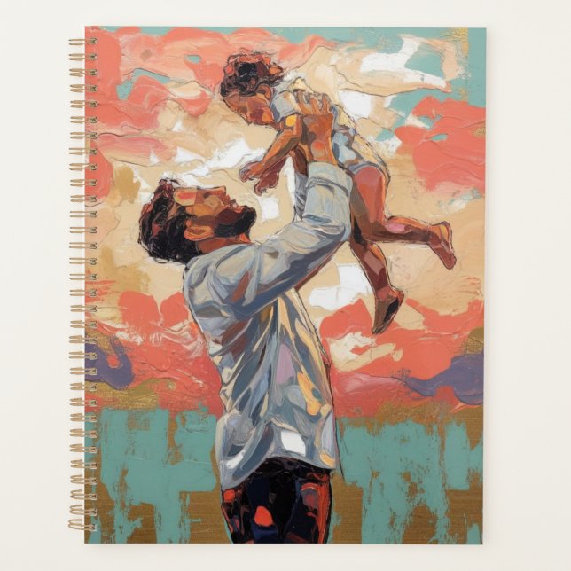 Peinture moderne abstraite de père et enfant (Devant)