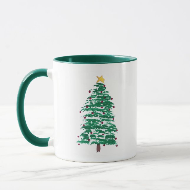 Peinture moderne Perdu Arbre de Noël Mugs (Gauche)