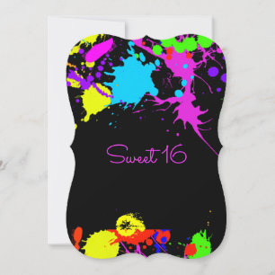Peinture néon, Sweet Sixteen, Invitation Bat Mitzv