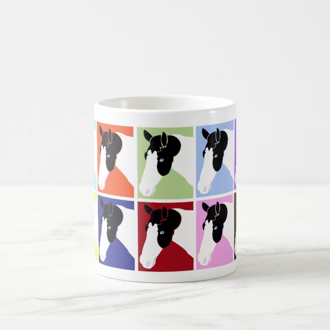 Peinture noir/blanc Pinto Horse Coffee Mug Cadeau (Centre)