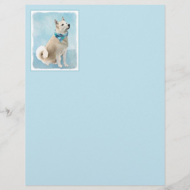 Peinture norvégienne Buhund - jolie art original c (Devant)