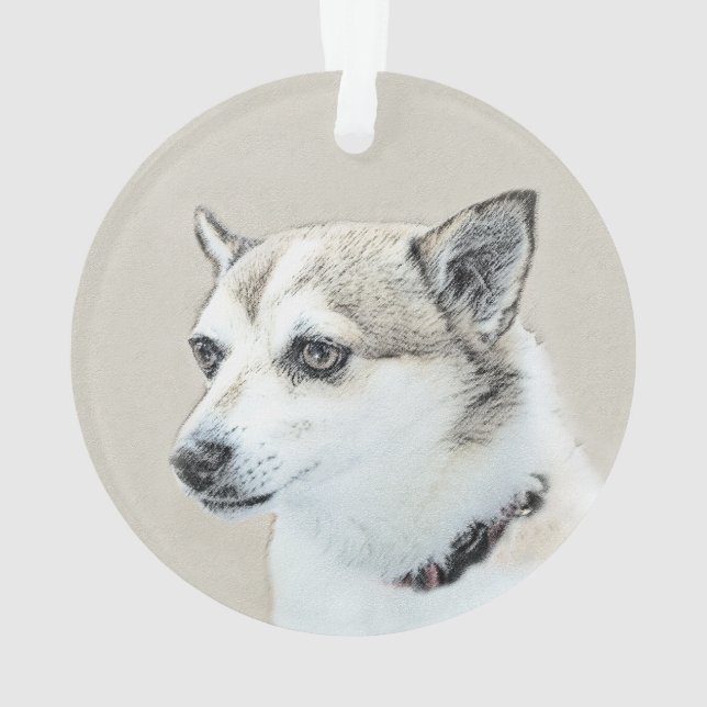 Peinture norvégienne Lundehund - Art original chie (dos)