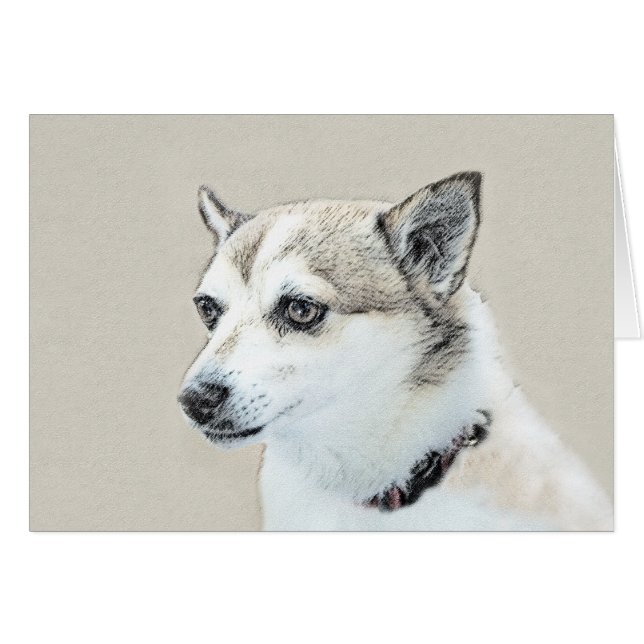 Peinture norvégienne Lundehund - Art original chie (Devant horizontal)