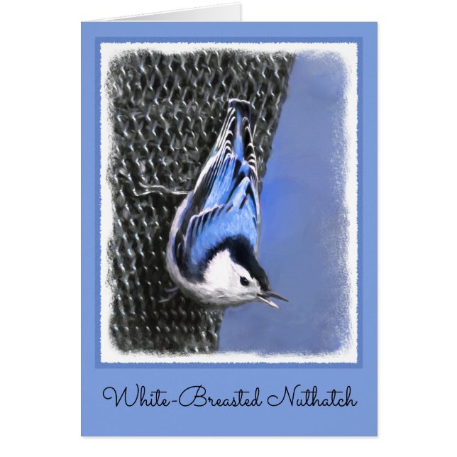 Peinture Nuthatch à poitrine blanche Art original (Devant)