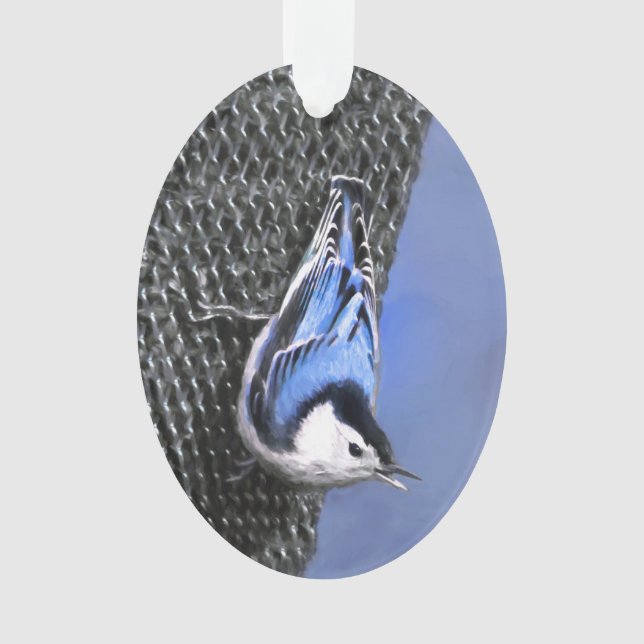 Peinture Nuthatch à poitrine blanche Art original (devant)