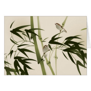 Peinture orientale de style, branches en bambou