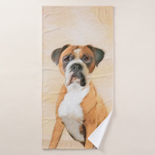 Peinture originale de chien Boxer non recadrée Art