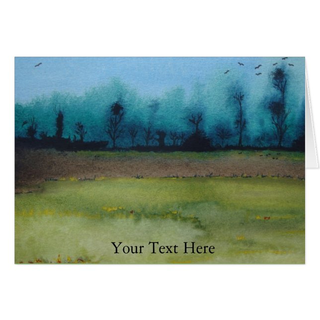 peinture originale du paysage boisé mystique (Devant Horizontal)