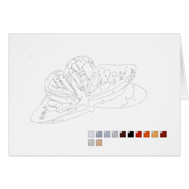 Peinture par la carte de nombres : Papillon (Devant horizontal)