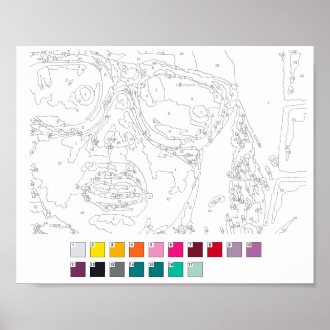 Peinture par numéros Poster : Graffiti Girl (Devant)