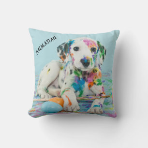 PEINTURE PEINTE ÉPAULÉE PUPPY LÈVE PILLOW. Coussin