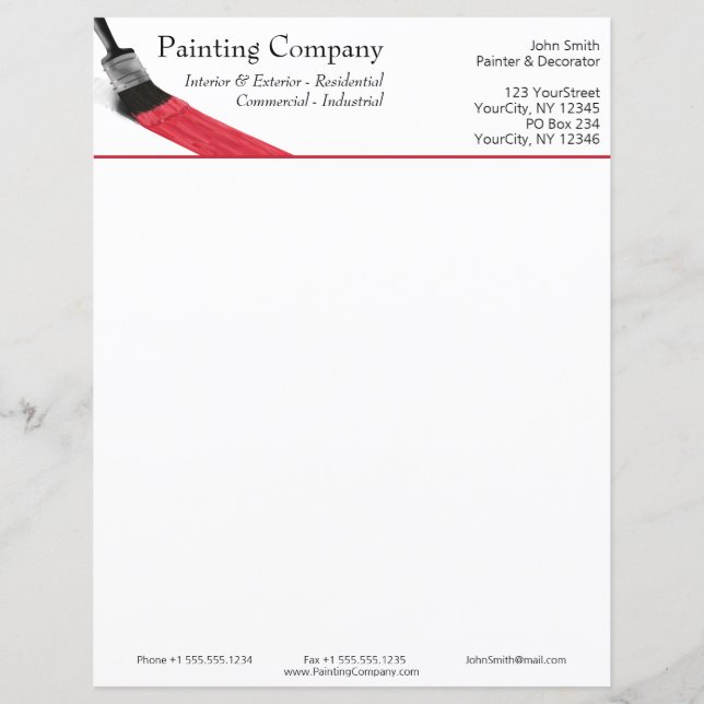 Peinture Peintre Service Société Pinceau Rouge (Devant)