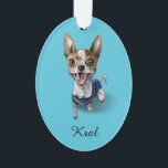 Peinture personnalisable d'aquarelle de chien de<br><div class="desc">C'est une illustration d'un chien de Terrier de taco. Il porte l'habillement bleu et a un visage très heureux.</div>