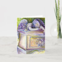 Peinture pleurante vintage d'aquarelle d'ange