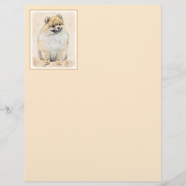 Peinture Poméranienne (orange) - Art Chien origina (Devant)