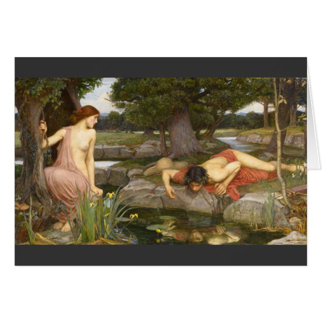 Peinture pré-Raphaélite Echo et Narcisse (Devant horizontal)