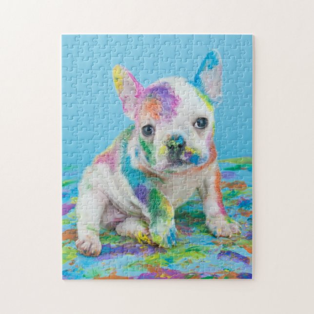 PEINTURE PUPPY SPLATERED PUZLE ! JIGSAW PUZZLE (Vertical)